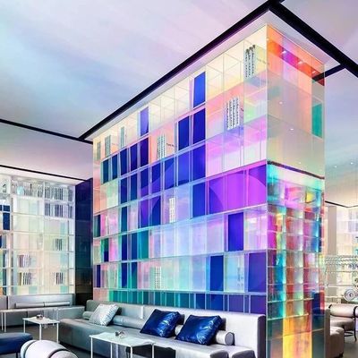 Thick Thin Blue Black Dichroic Glass Tiles